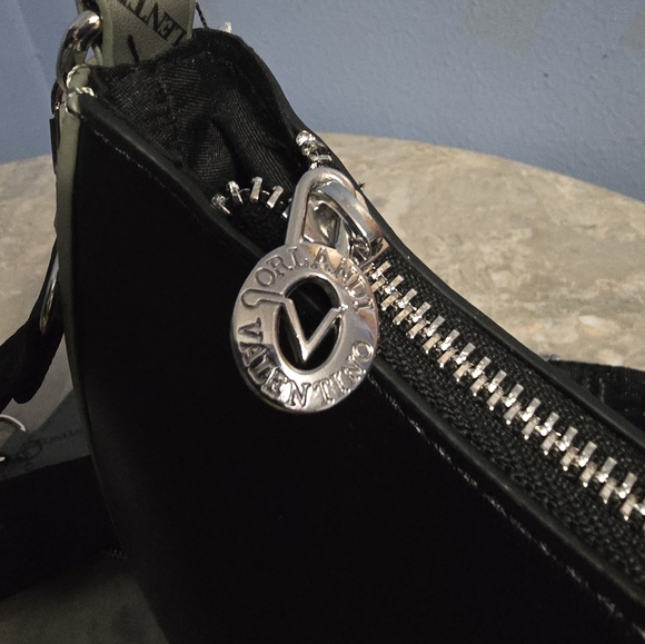 Valentino Orlando Black/Grey Crossbody Bag w/ Coin Pouch NWT - Picture 10 of 11